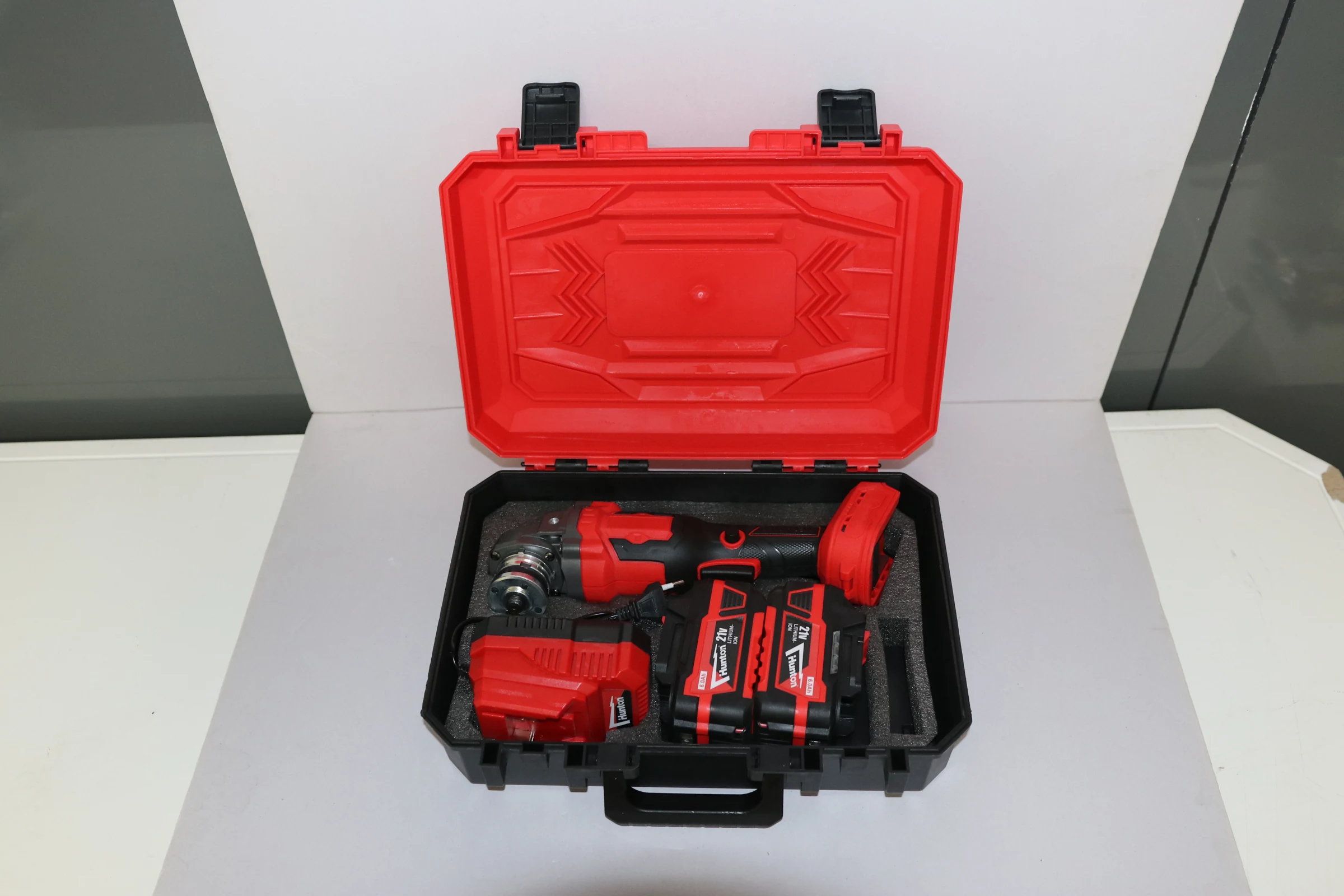 Lithium-powered angle grinder (image pack available)